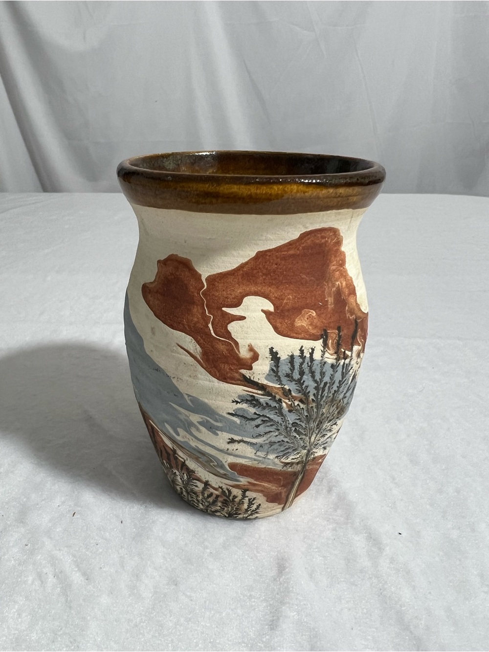 Vintage Sevierville Hand Painted 4 1/2”Ceramic Vase